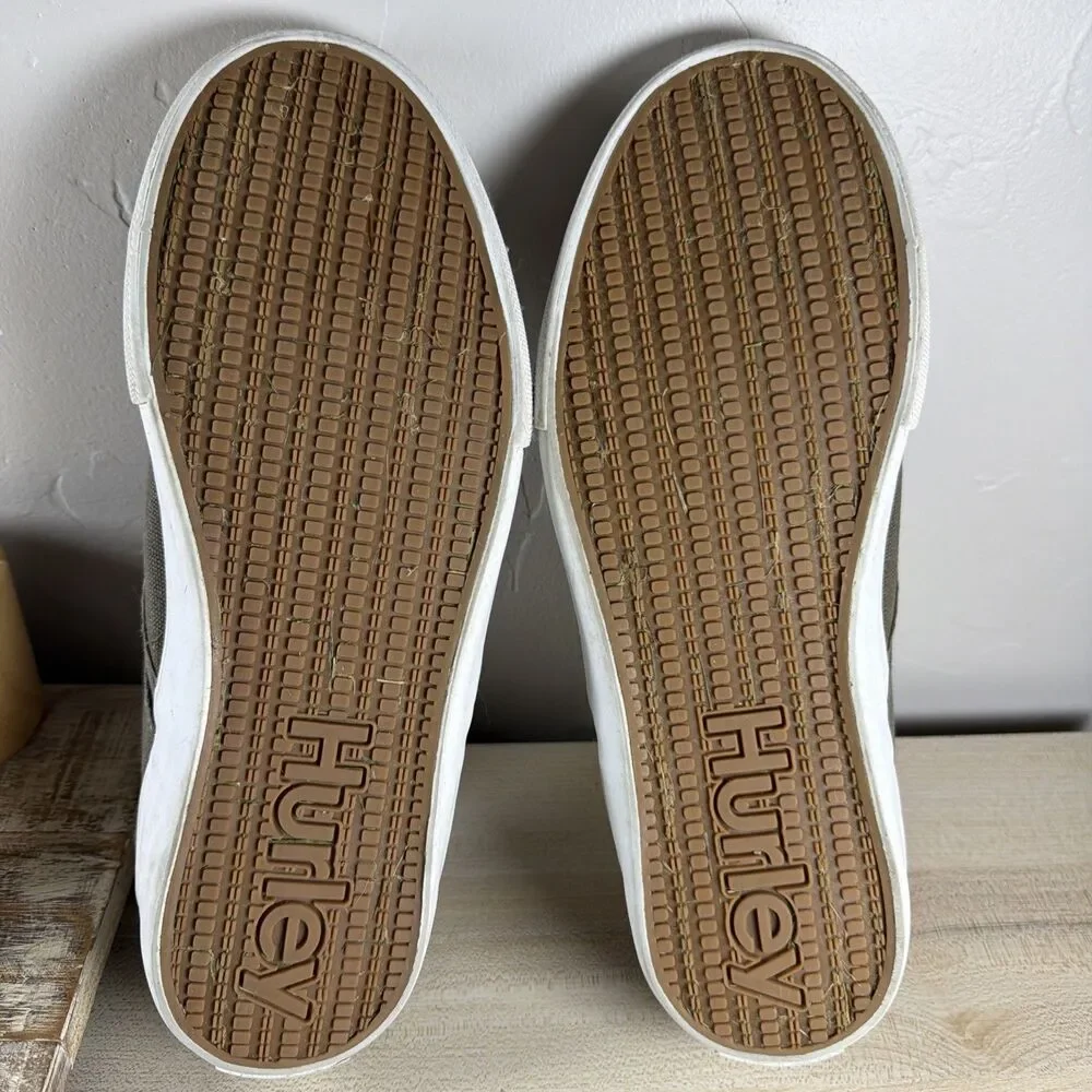 Hurley Arlo Mens Canvas Slip On Shoes Grey Size 11
